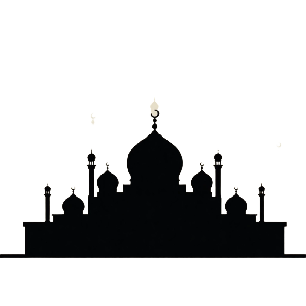 Illuminated Mosque Silhouette